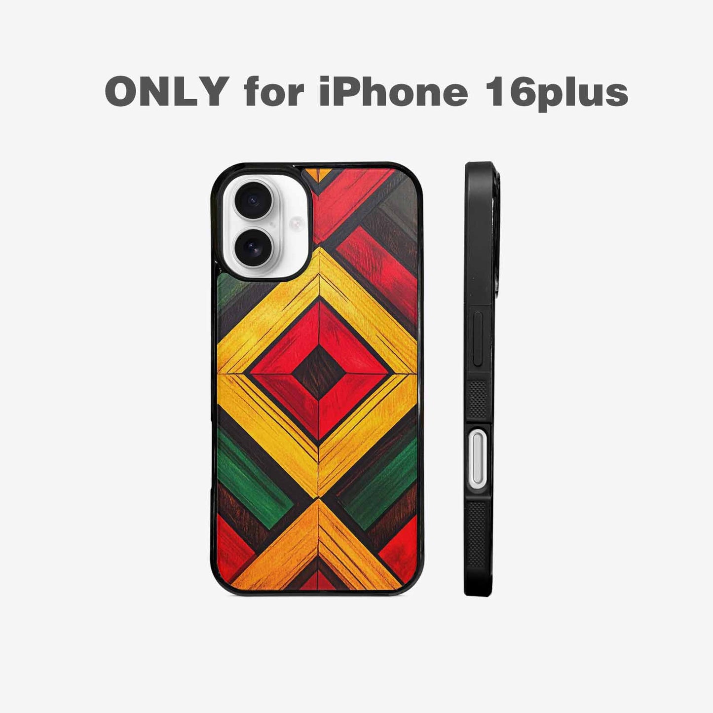 iPhone 16 Plus Case — African Kente Cloth Inspired Pattern Geometric, Original Design Phone Case