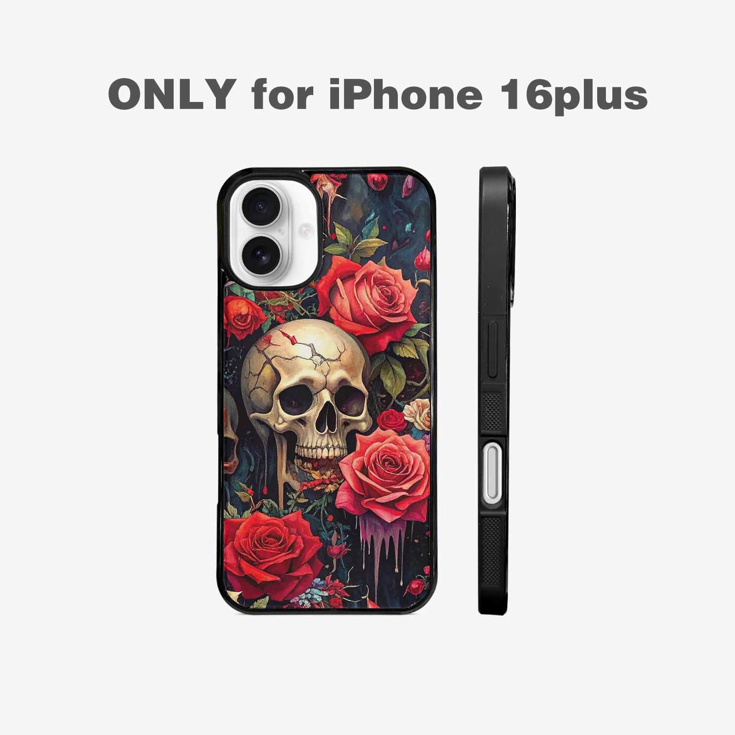 iPhone 16 Plus Case — Skulls And Rosesmelting Skulls A Agl, Custom Printed Phone Case