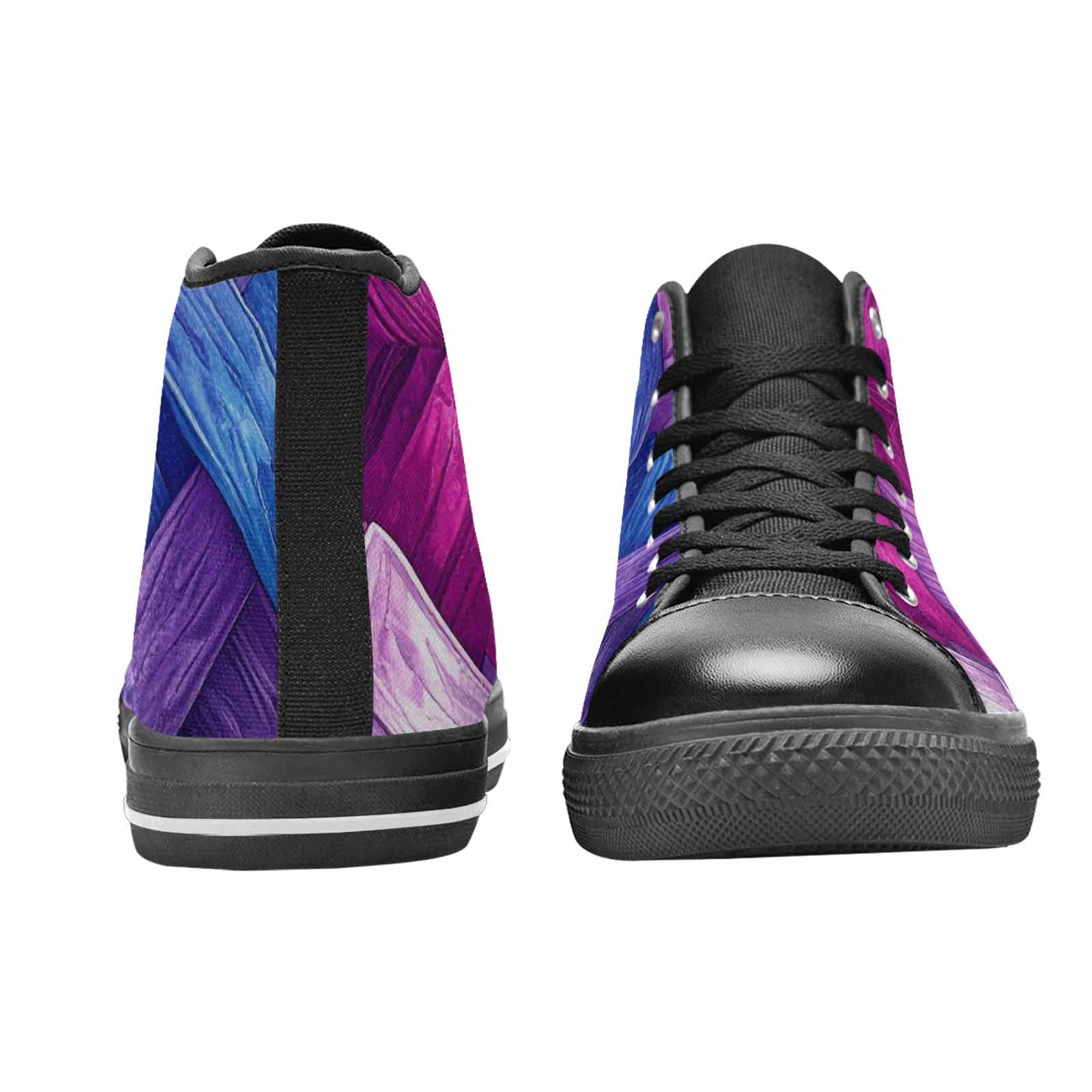 MEN'S Bisexual Flag Color High Top Canvas Surreal Custom Shoes