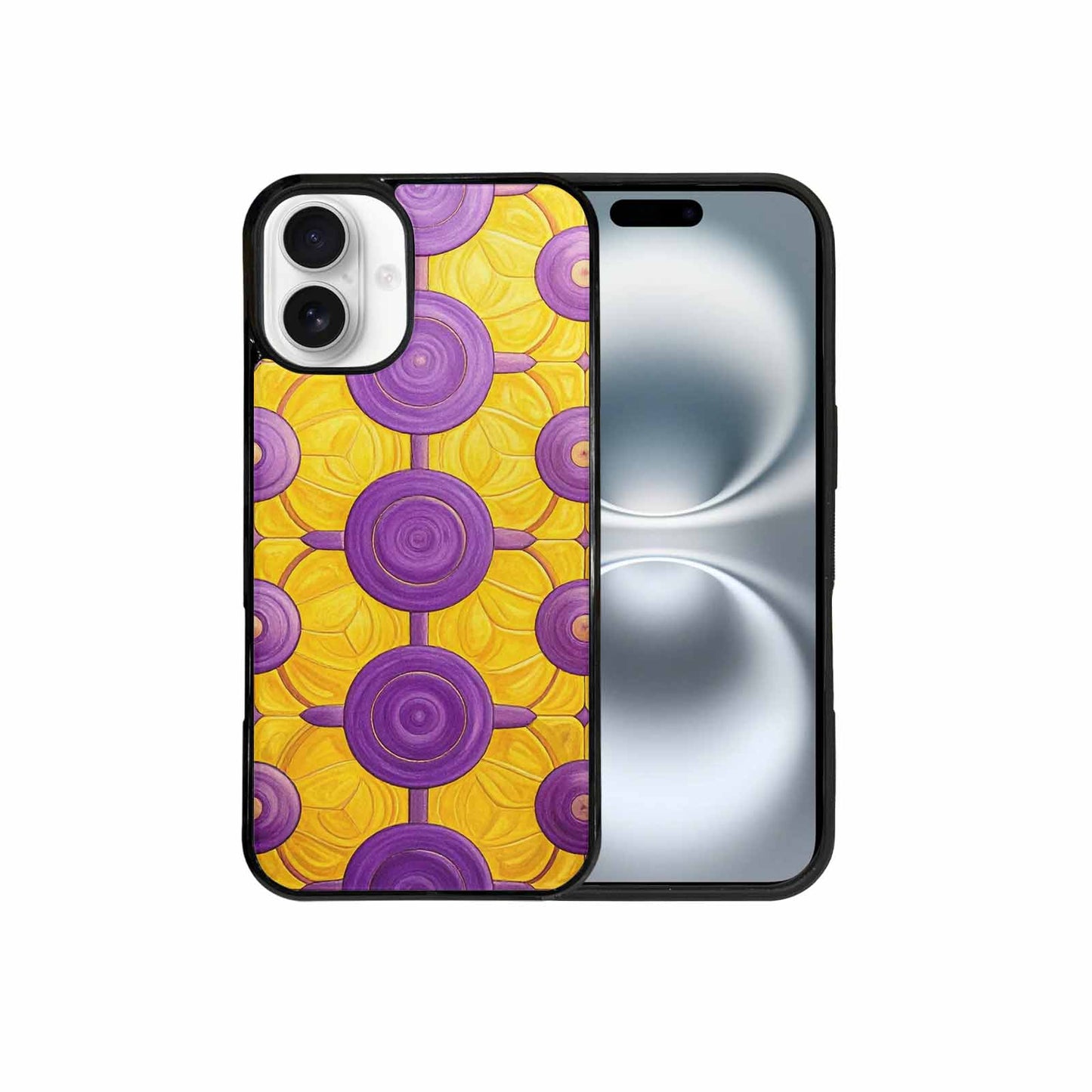 iPhone 16 Plus Case — Intersex Flag Color Theme Small Rainbow, Original Design Phone Case