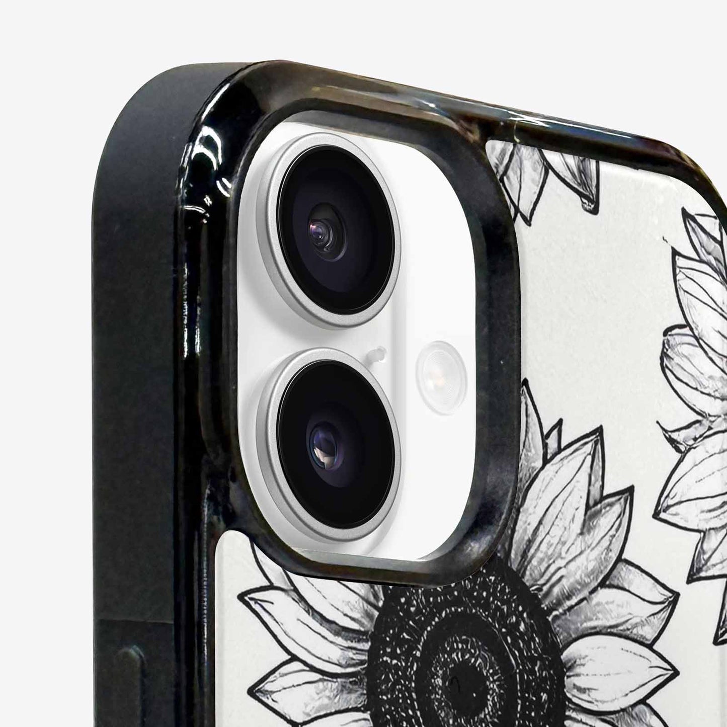 iPhone 16 Case — Minimalist Line Art Sunflower, Custom Phone Case