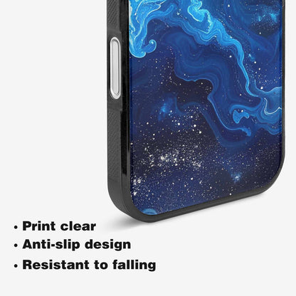 iPhone 16 Case — Galaxy Art Blue Starfield Small Galaxy, Custom Art Phone Cover