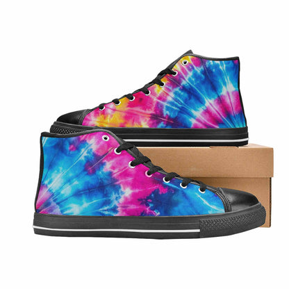 MEN'S Tie Dye Acid Wash Color High Top Canvas Cottagecore Custom Shoes