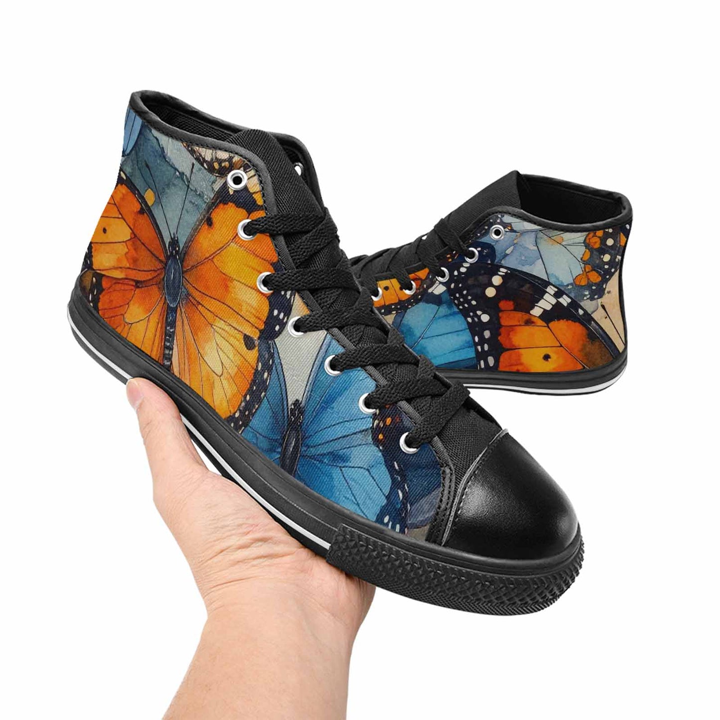 MEN'S Butterfly Wing High Top Canvas Aesthetic Custom Sneakers