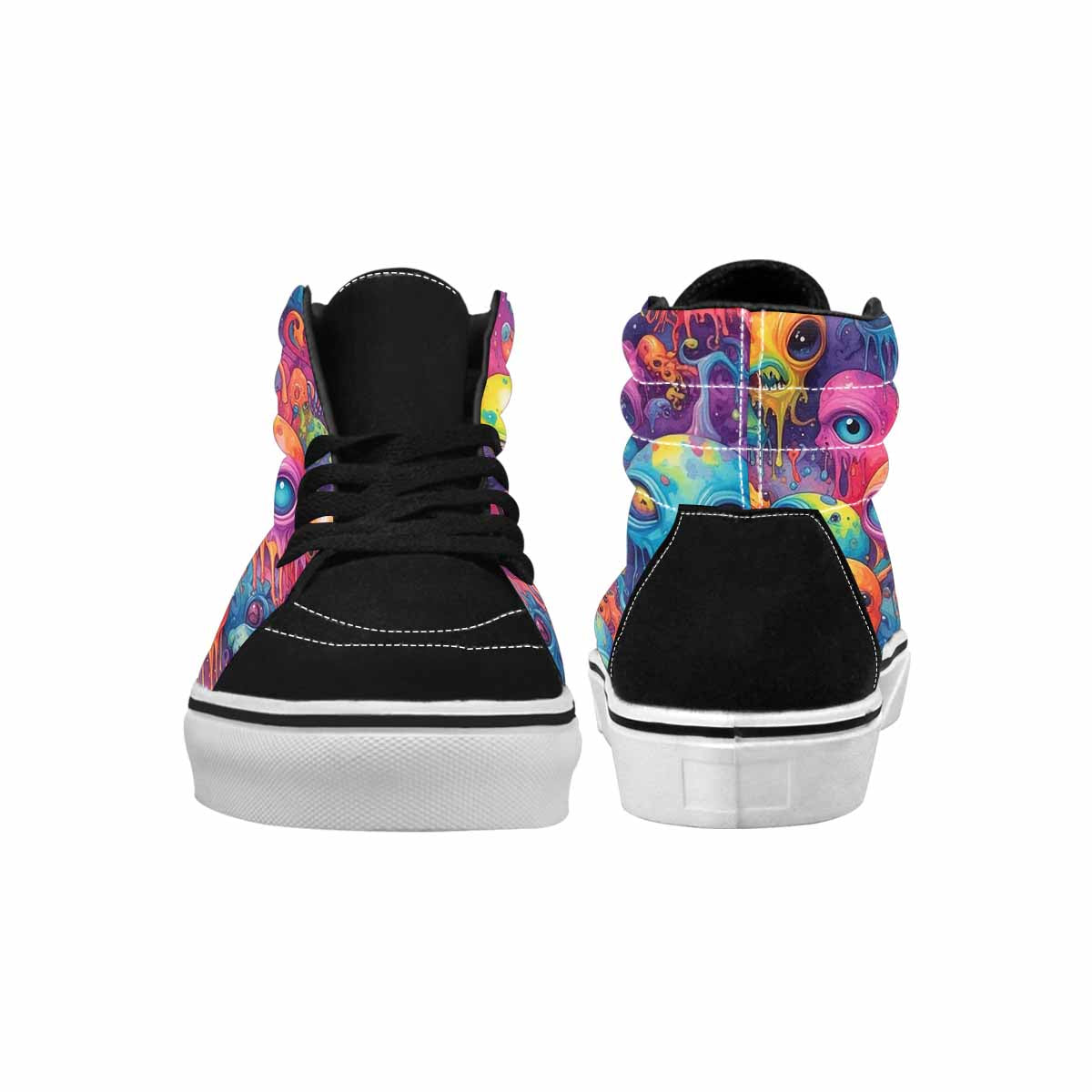 MEN'S Aliens  Tie Dye High Top Canvas Neon Fantasy Shoes