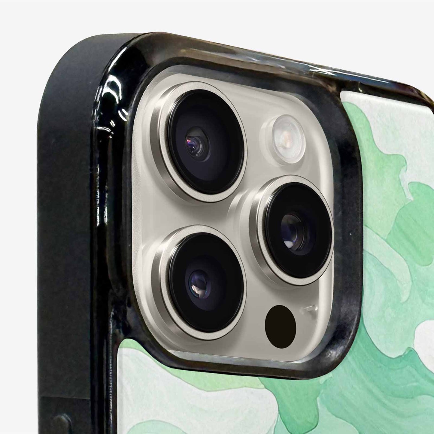 iPhone 16 Pro Max Case — Camo Mint Green White, Original Design Phone Case