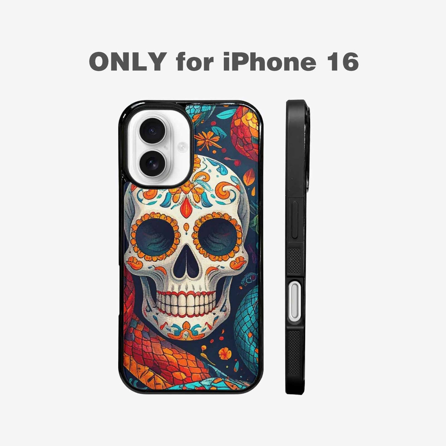 iPhone 16 Case — Snake Skulls Print Alt Custom, Custom Printed Phone Case