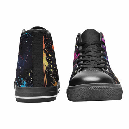 WOMEN'S Paint Splatter High Top Canvas Wallpaper Art Custom Shoes
