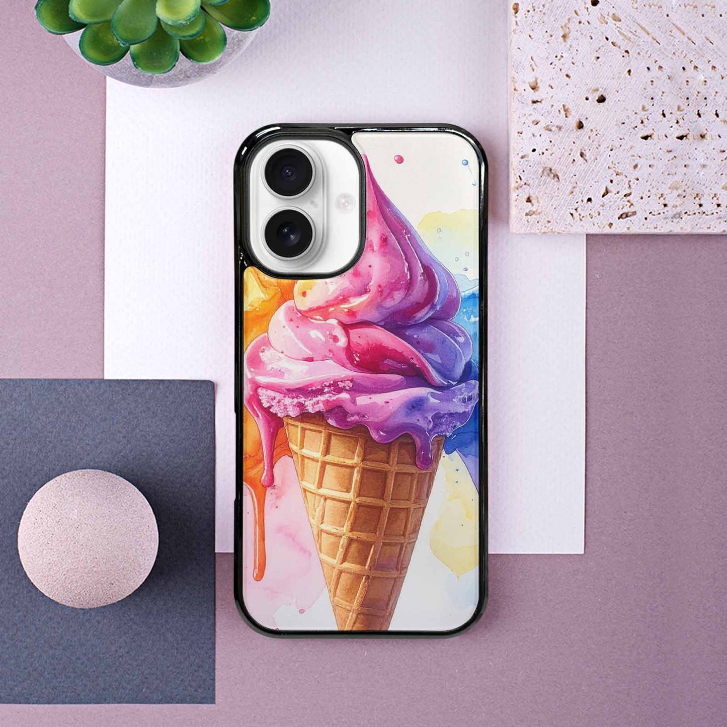 iPhone 16 Case — Melting Icecream Collage Custom Personalized Phone, Custom Made Phone Cover