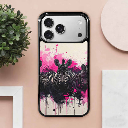 iPhone 17 Pro Max Case — Black &amp; Pink Ink Animal Print, Custom Made Phone Cover