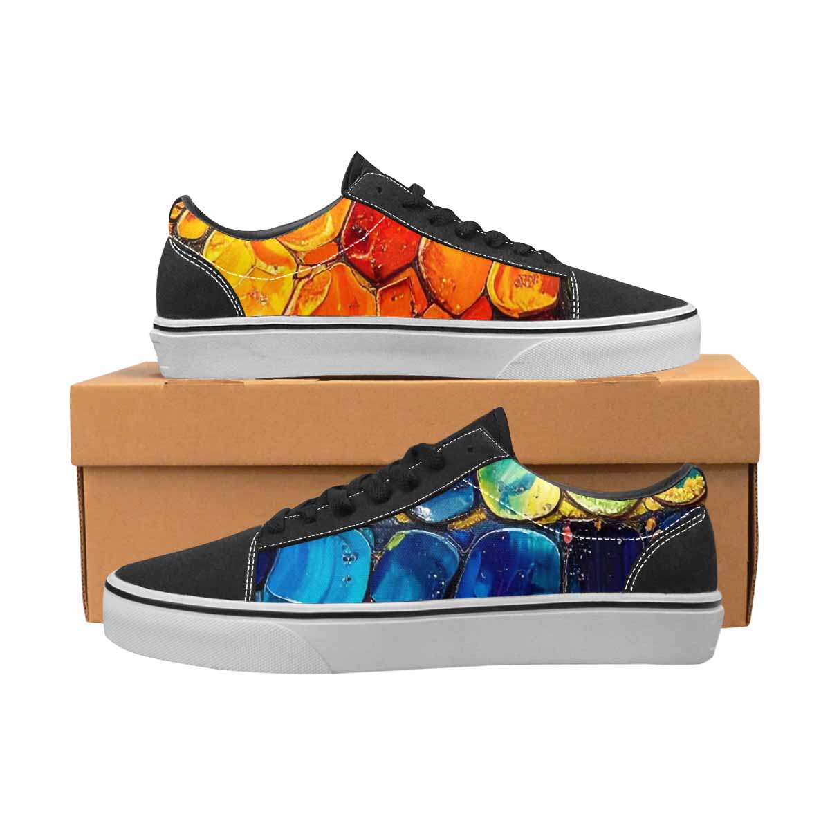 WOMEN'S Reptile Scale Lace-Up Canvas Dark Academia Sneakers