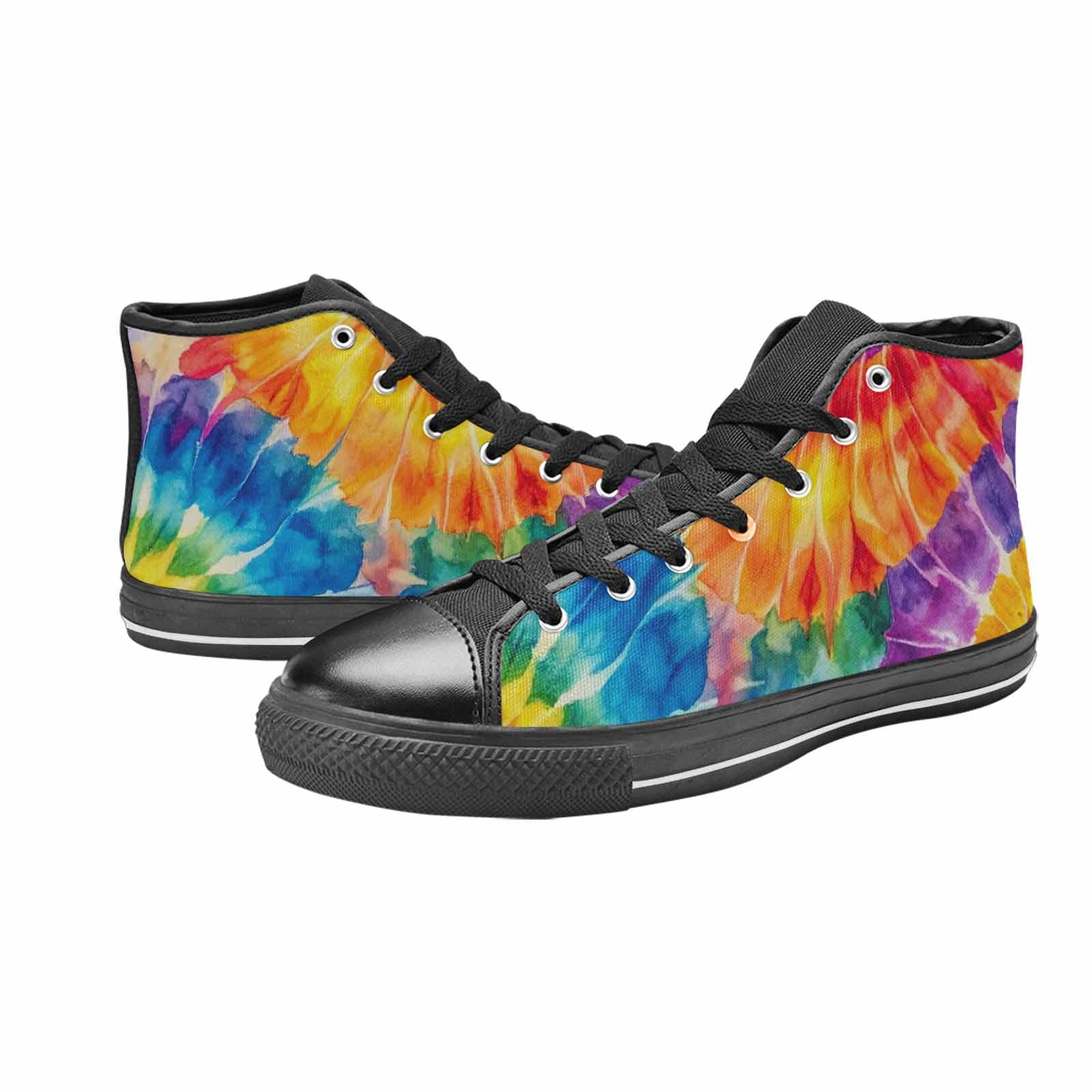 MEN'S Tie Dye Swirl High Top Canvas Dark Academia Shoes