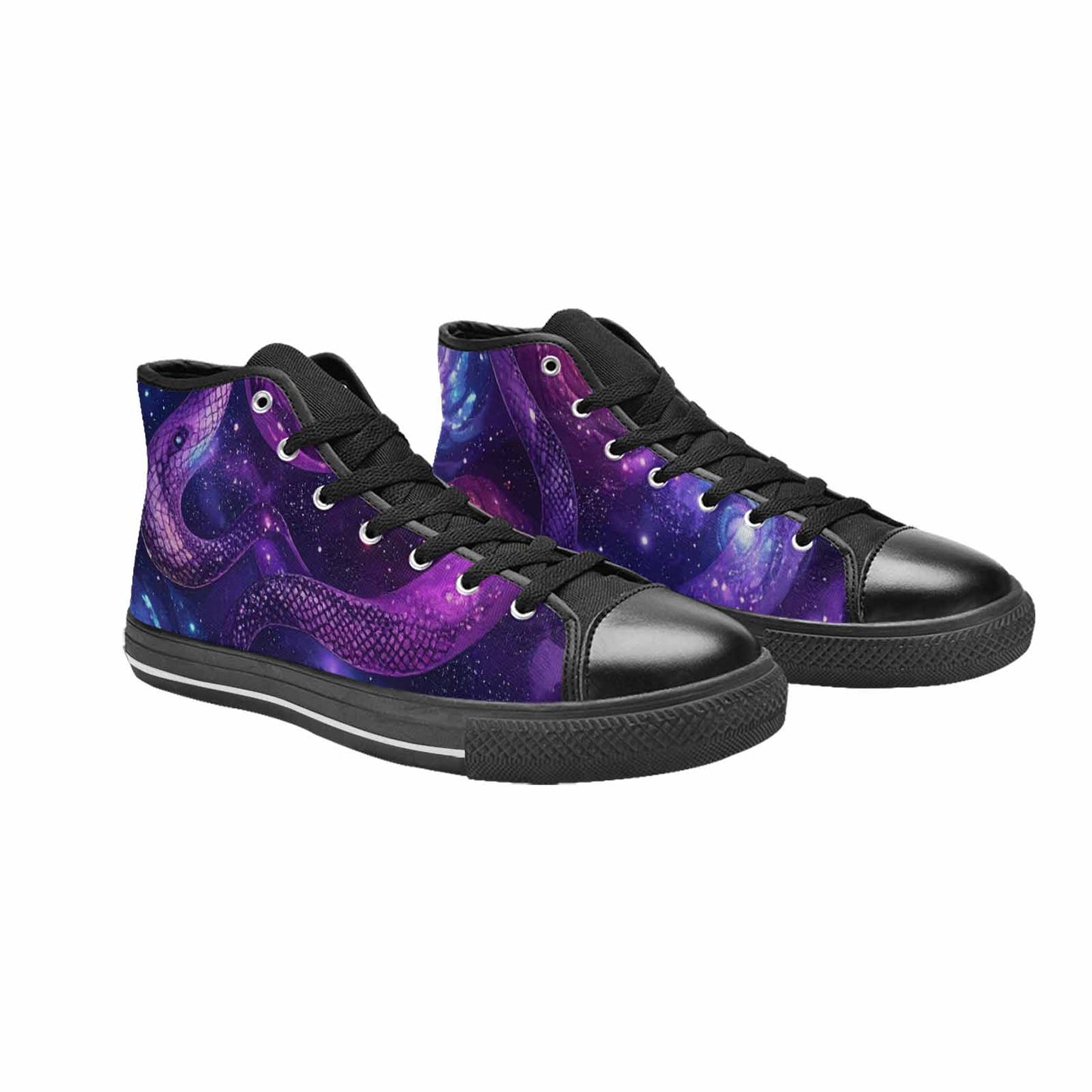 MEN'S Galaxy Snake Print High Top Canvas Grunge Shoes