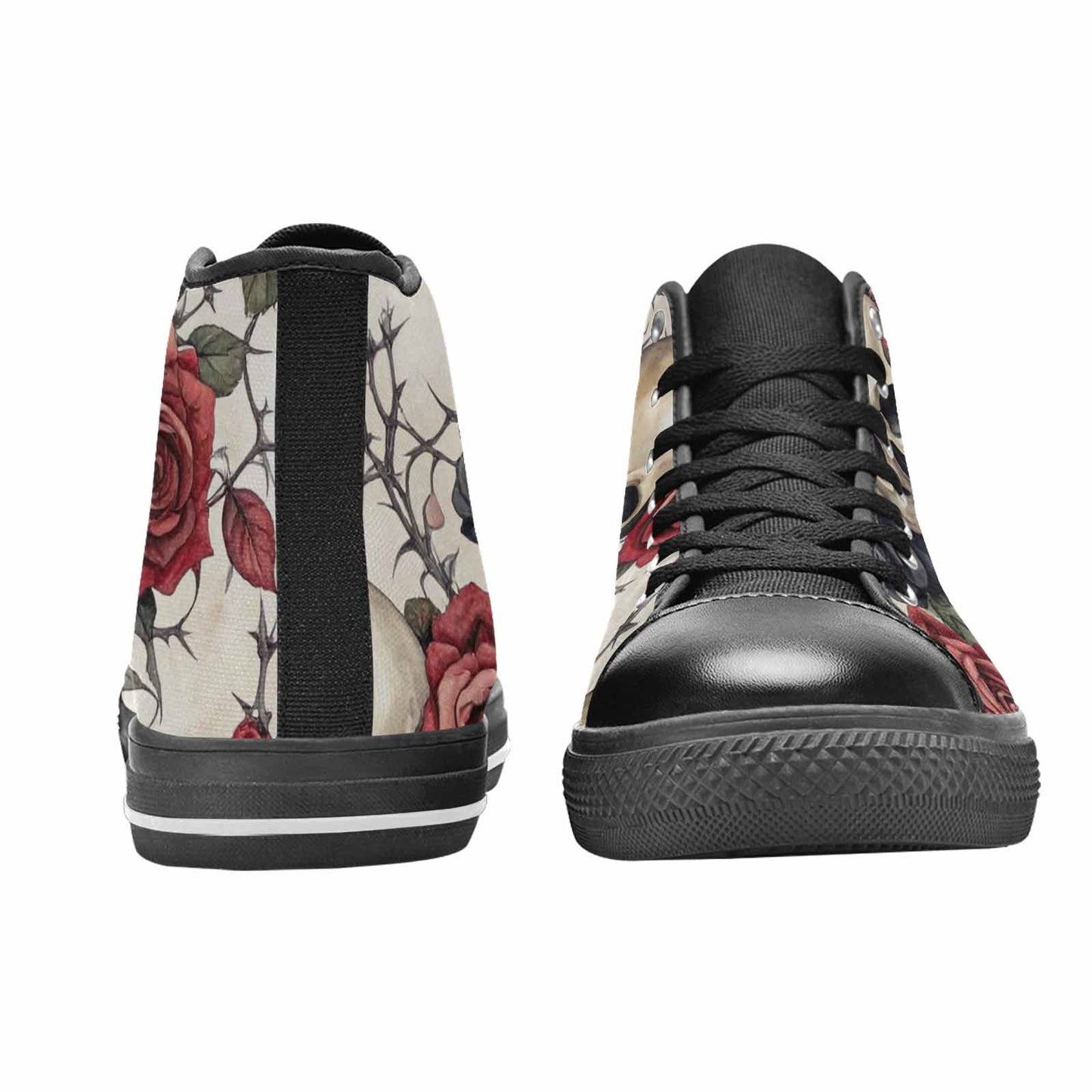 MEN'S Skulls - Roses High Top Canvas Neon Fantasy Custom Shoes