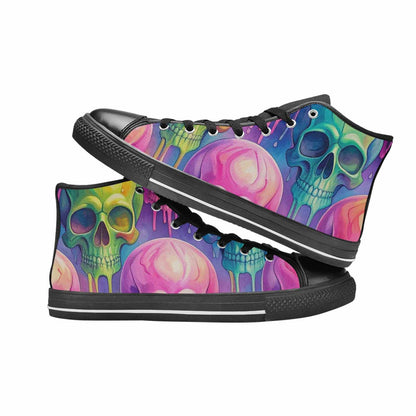 MEN'S Candy Color Dripping Skulls High Top Canvas Dreamcore Sneakers
