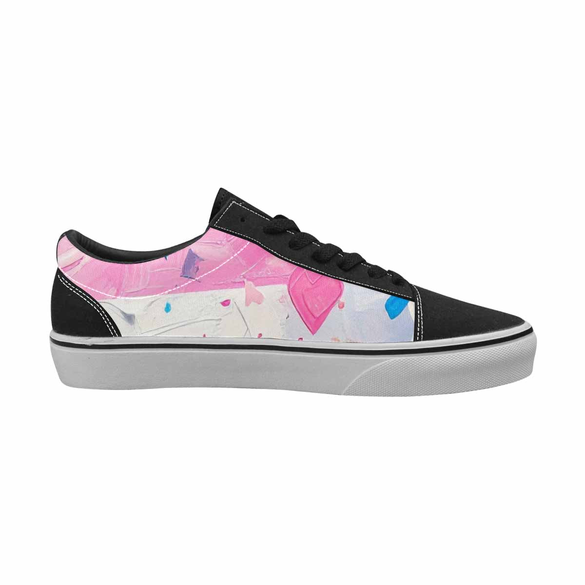 WOMEN'S Transgender Pride Flag Lace-Up Canvas Surreal Custom Shoes