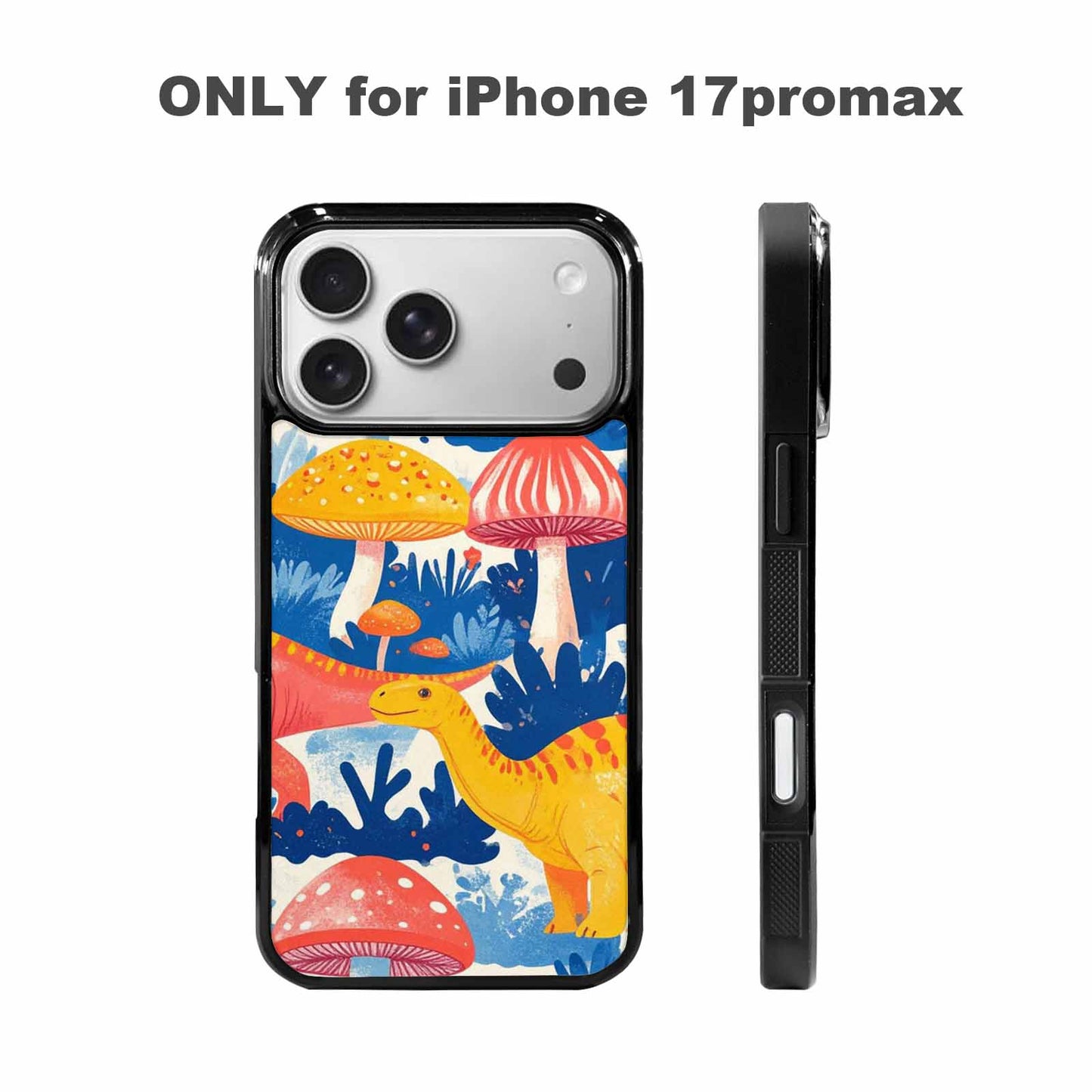iPhone 17 Pro Max Case — Vintage Dinosaurs Mushroom Retro Vintage, Personalized Phone Case