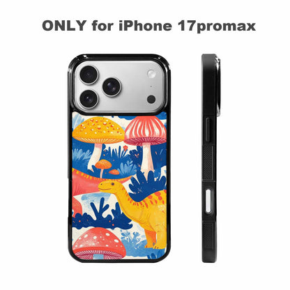iPhone 17 Pro Max Case — Vintage Dinosaurs Mushroom Retro Vintage, Personalized Phone Case