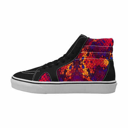 WOMEN'S Dark Snake Print High Top Canvas Surreal Custom Shoes