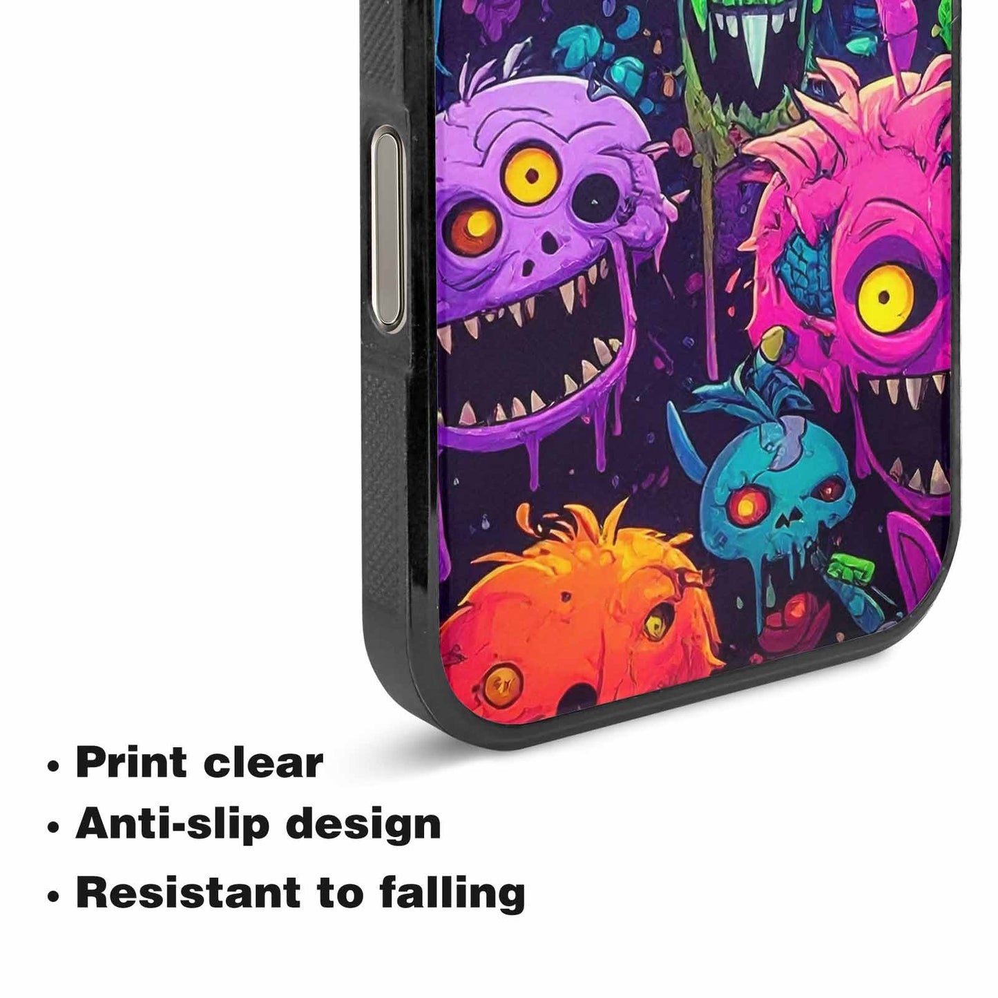 iPhone 16 Pro Max Case — Mixed Toxic Glow Creature Pattern Hundreds, Customized Protective Case