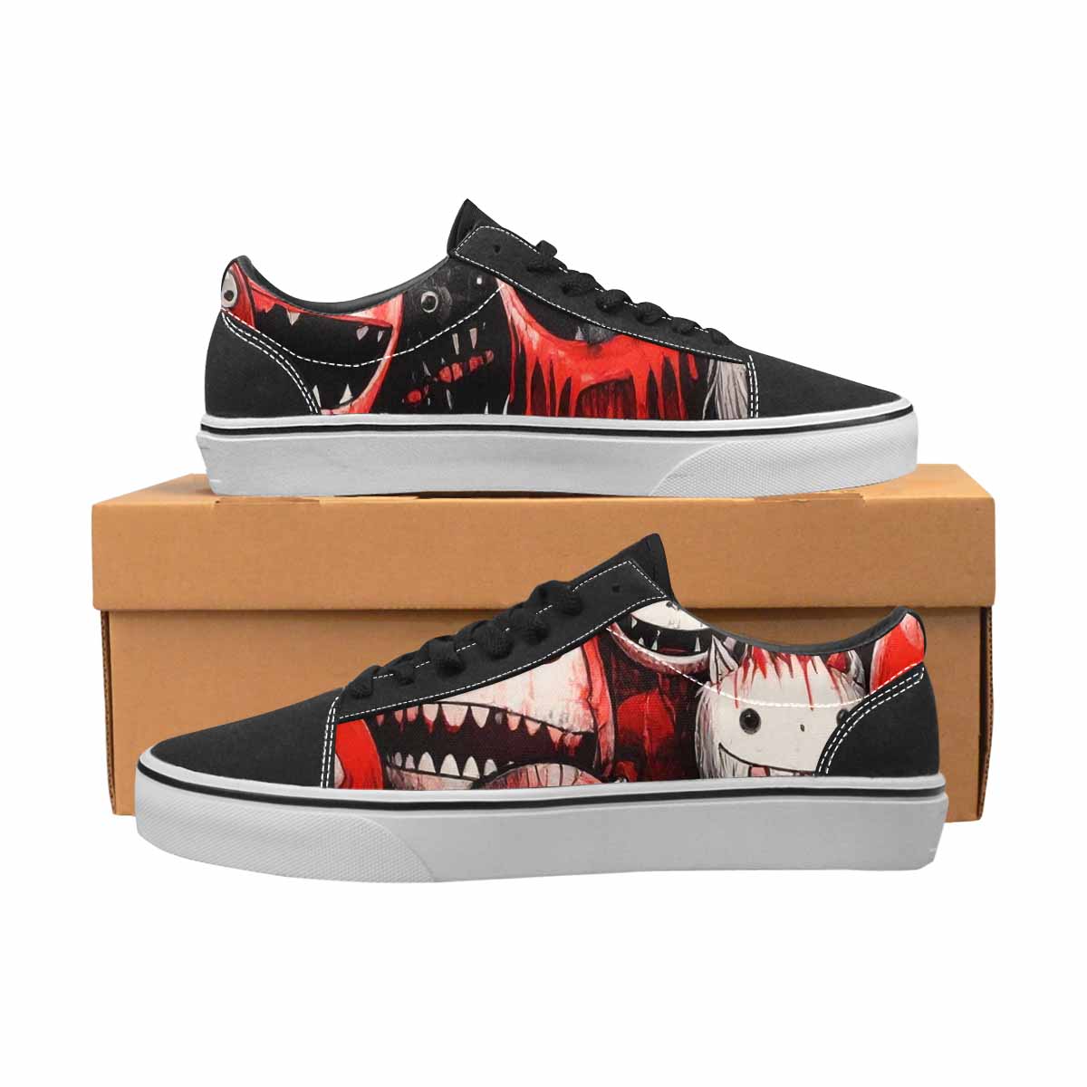 WOMEN'S Monsters (general) Lace-Up Canvas Wallpaper Art Custom Sneakers