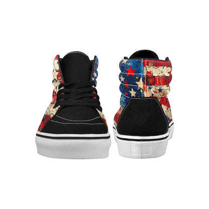 MEN'S Patriotic Stars Stripes High Top Canvas Dark Academia Sneakers