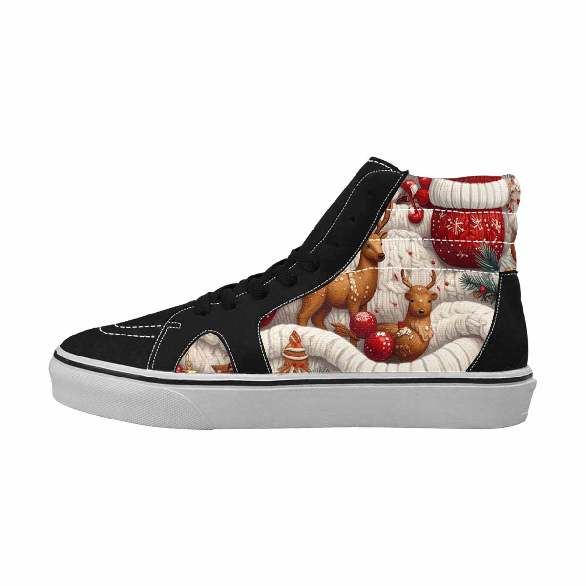 MEN'S Christmas Holly Snowflake High Top Canvas Dark Academia Custom Shoes