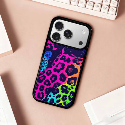 iPhone 17 Pro Case — Leopard Print Neon Animal Print, Original Design Phone Case