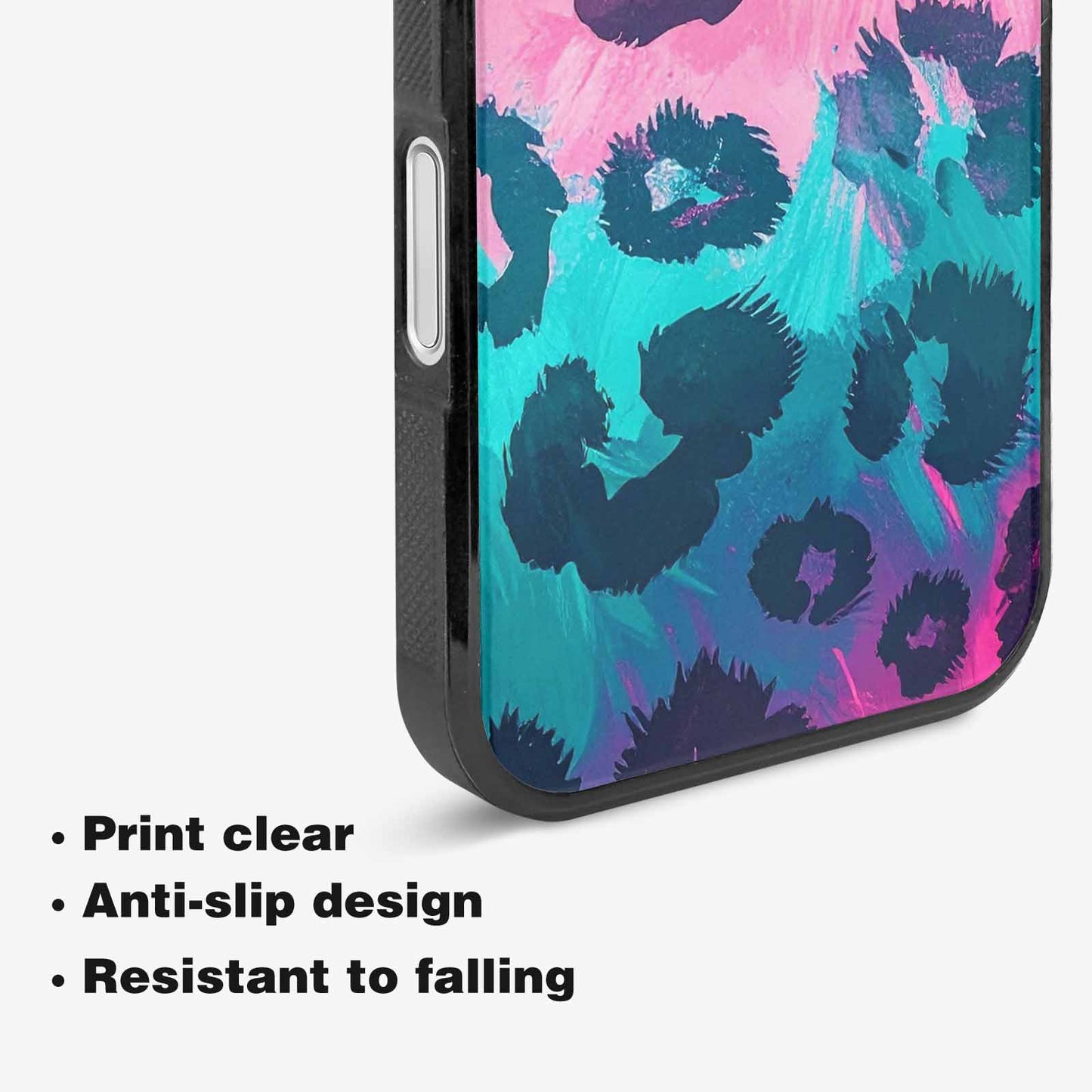iPhone 16 Plus Case — Leopard Neon Pink Teal Airbrush, Custom Designed Case Cover