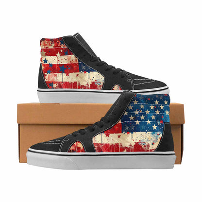 WOMEN'S Patriotic High Top Canvas Custom Design Vivid Custom Print Sneakers