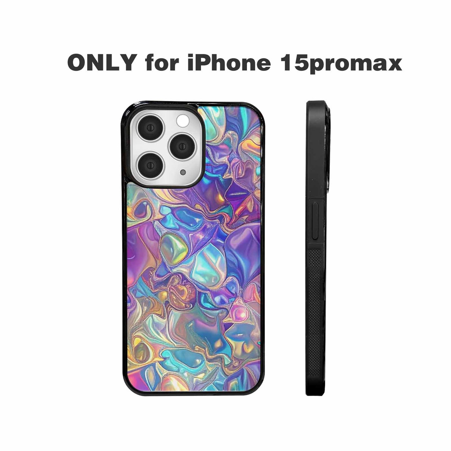 iPhone 15 Pro Max Case — Holographic Iridescent Shimmer Pattern Hundreds Of, Custom Made Phone Cover