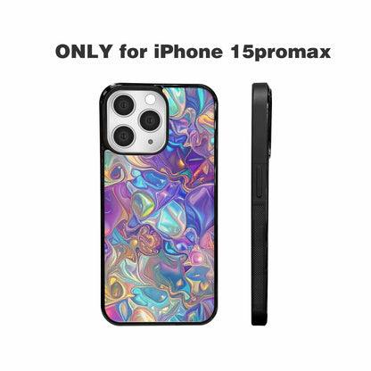 iPhone 15 Pro Max Case — Holographic Iridescent Shimmer Pattern Hundreds Of, Custom Made Phone Cover