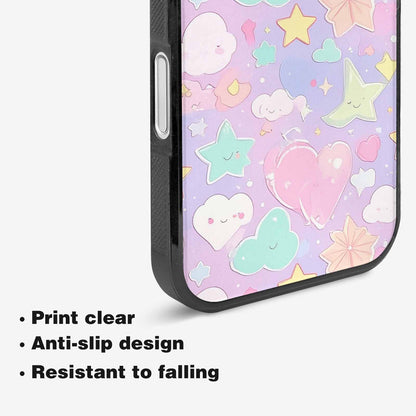 iPhone 16 Plus Case — Cute Kawaii Style Generic Icons Stars, Customized Protective Case