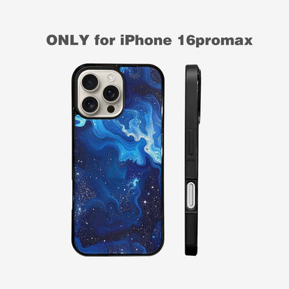 iPhone 16 Pro Max Case — Galaxy Art Blue Starfield Small Galaxy, Custom Designed Case Cover