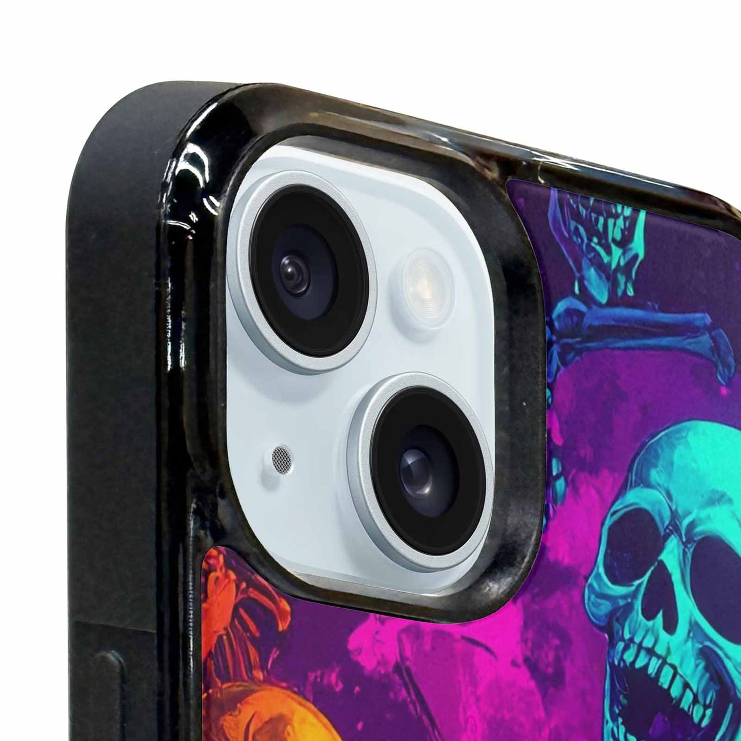 iPhone 15 Plus Case — Glowing Skeleton Pattern Hundreds Of Small, Custom Art Phone Cover