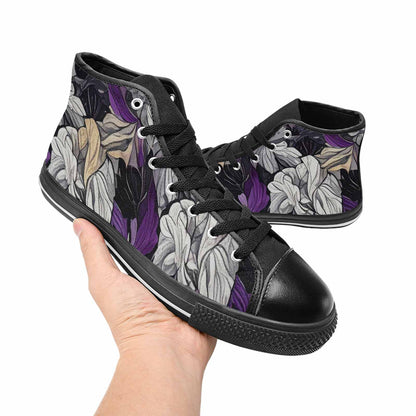 MEN'S Asexual Flag Color High Top Canvas Aesthetic Custom Shoes