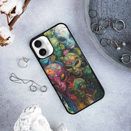 iPhone 16 Plus Case — Aliens Pattern Hundreds Of Sma Cbj, Custom Made Phone Cover