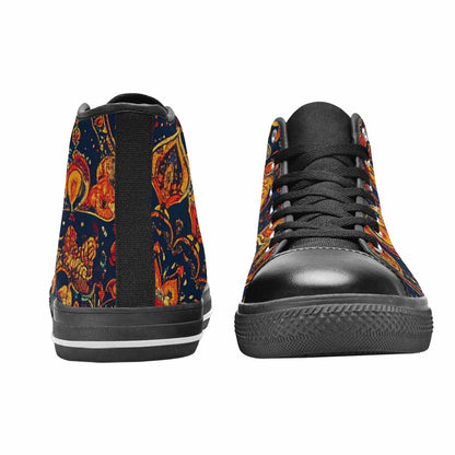 WOMEN'S Mandala Lions High Top Canvas Wallpaper Art Sneakers