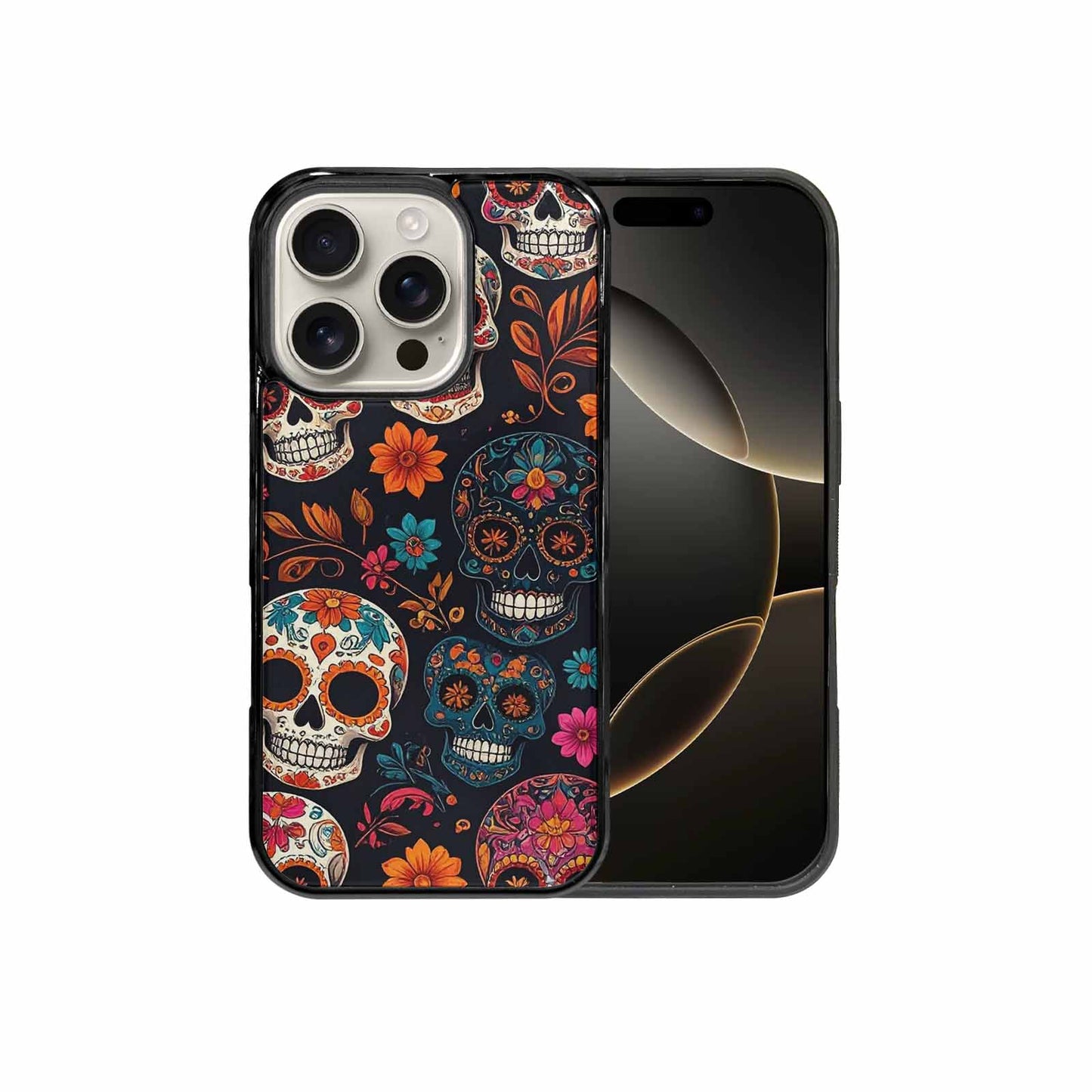 iPhone 16 Pro Case — Smaller Skulls Overlapping Seamless Pattern Of, Custom Made Phone Cover