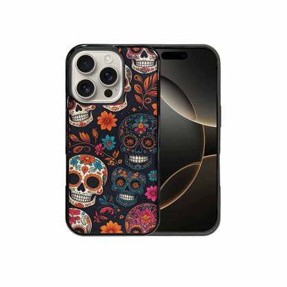 iPhone 16 Pro Case — Smaller Skulls Overlapping Seamless Pattern Of, Custom Made Phone Cover