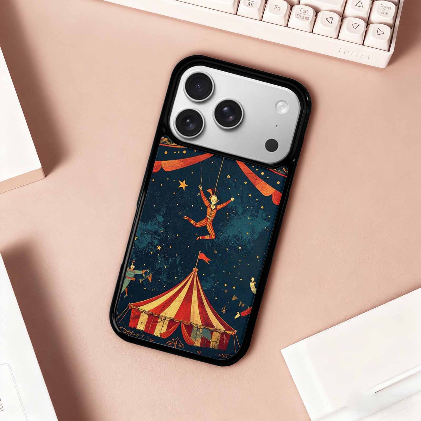 iPhone 17 Pro Case — Vintage Circus Art Pattern Retro Vintage, Custom Made Phone Cover