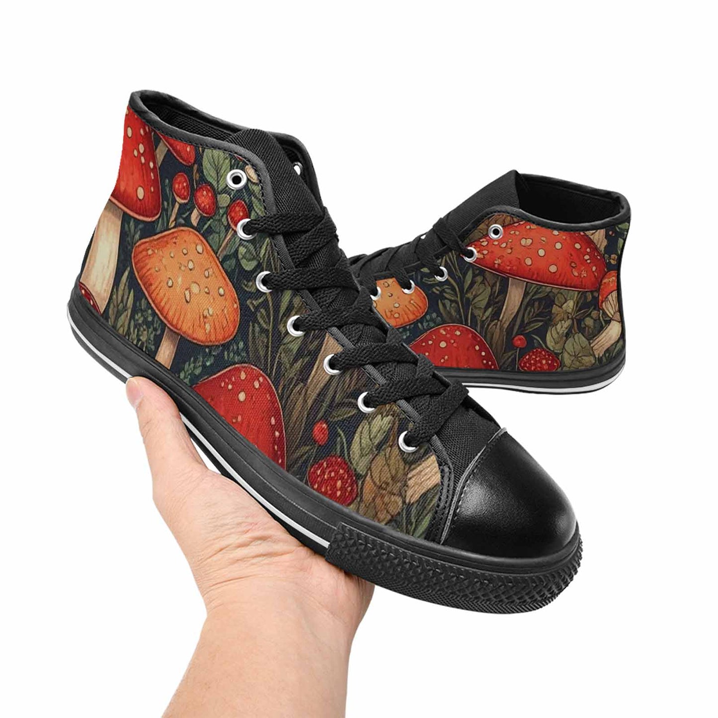 WOMEN'S Mushroom High Top Canvas Grunge Shoes