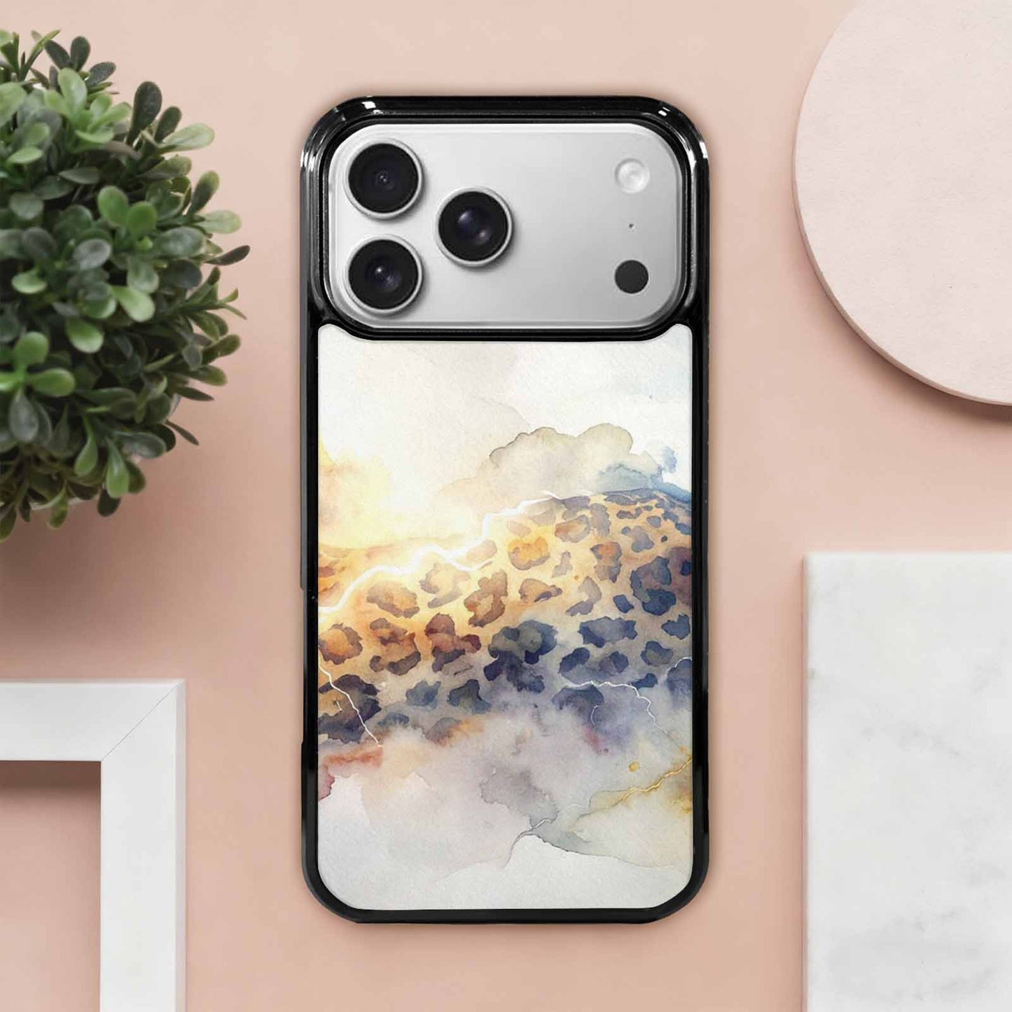 iPhone 17 Pro Max Case — Glowing Leopard Print Animal Print, Original Design Phone Case