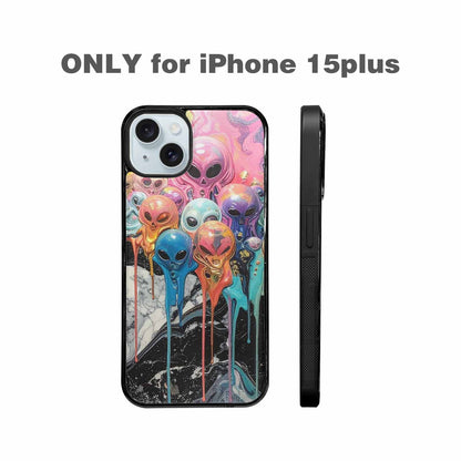iPhone 15 Plus Case — Aliens Marblemelting Aliens Pa L2w Personalized, Custom Print Case Cover