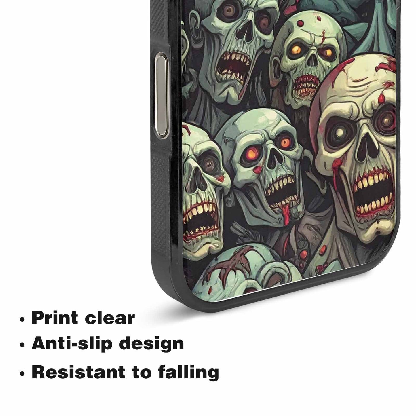 iPhone 15 Pro Max Case — Zombie Head Pattern Hundreds Of Small, Custom Designed Case Cover