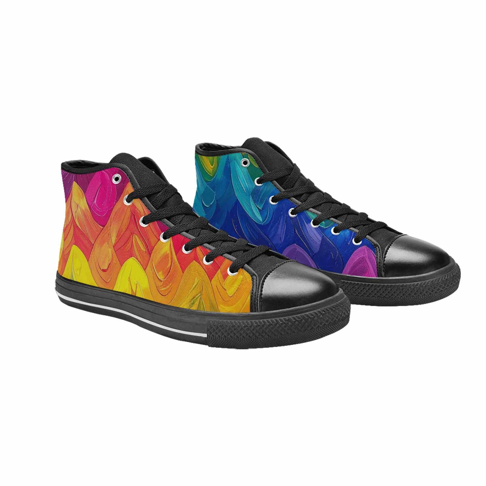 MEN'S Pansexual Flag Color High Top Canvas Vibrant Chaos Sneakers