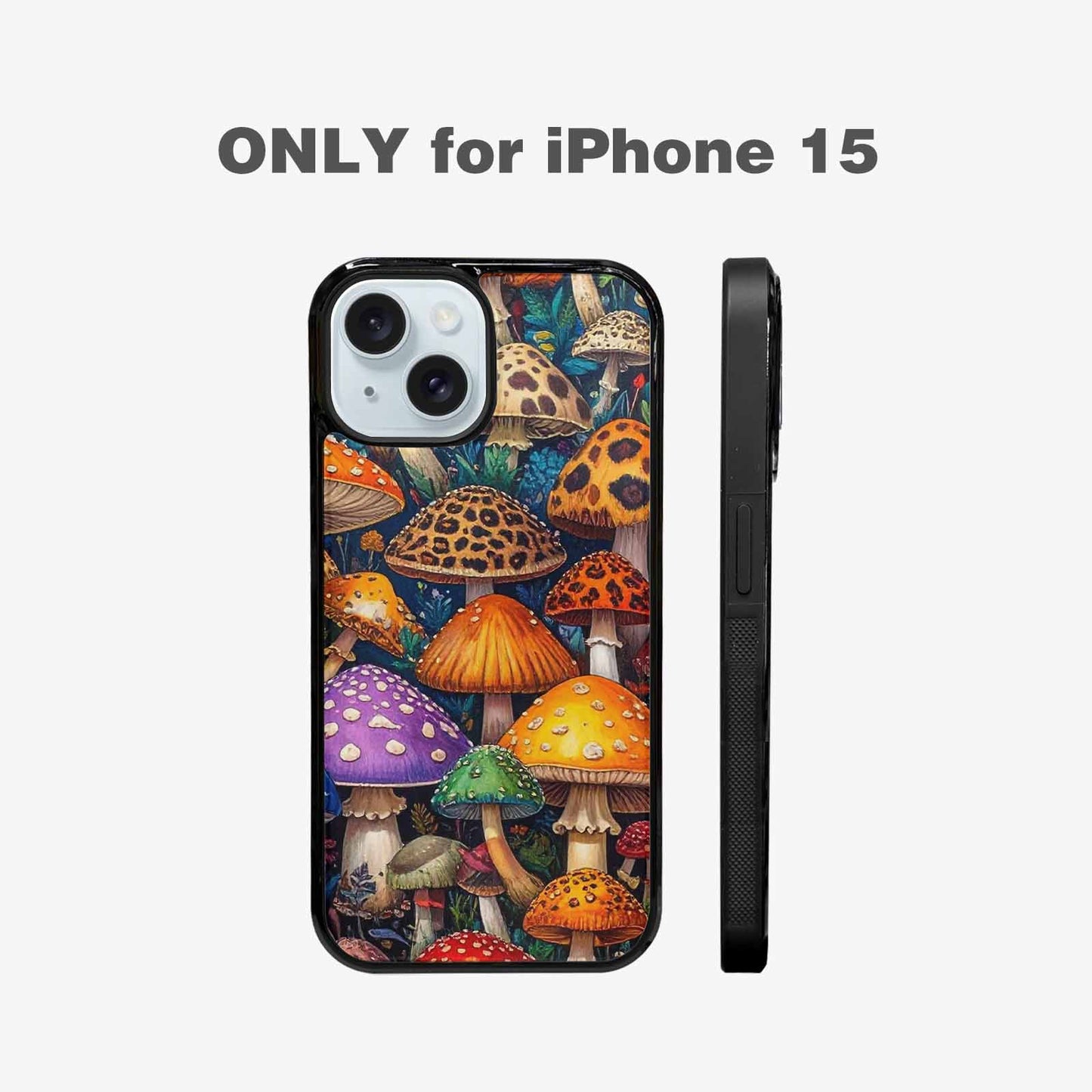 iPhone 15 Case — Mushrooms Pattern Hundreds Of 0x7, Customized Protective Case