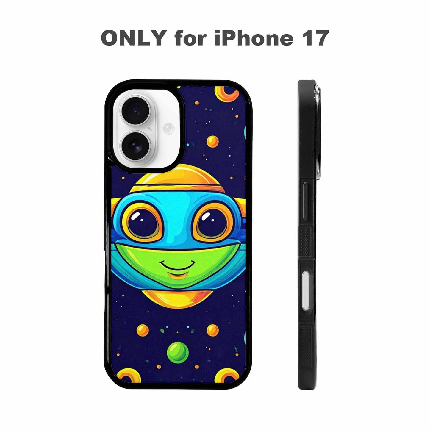 iPhone 17 Case — Alien Ufo Cartoon Art Alien Scifi, Custom Made Phone Cover