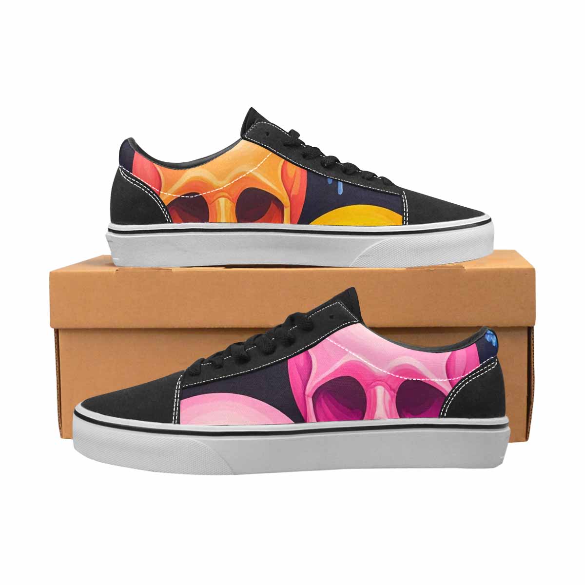 WOMEN'S Dripping Candy Skulls Canvas Lace-Up Dreamcore Shoes