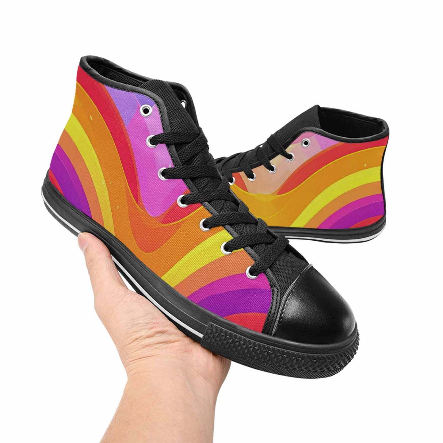 MEN'S Rainbow Pride High Top Canvas Grunge Shoes